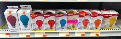 (9) ASSORTED COLORED LIGHT BULBS