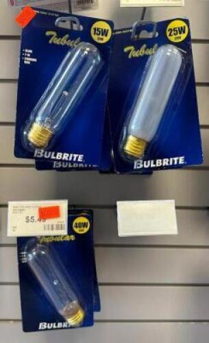 (16) ASSORTED TUBULAR LIGHT BULBS