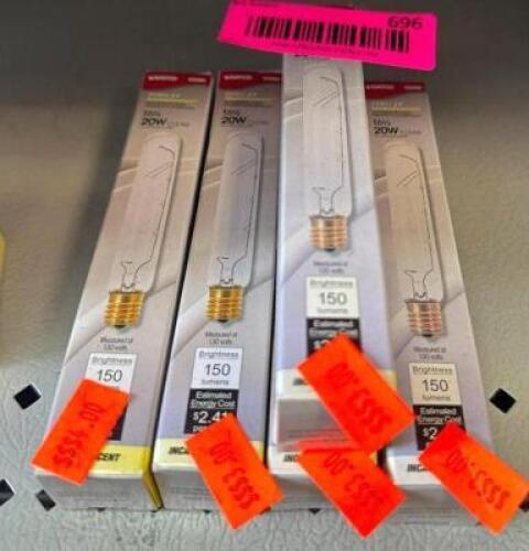 (5) TUBULAR INCANDESCENT LIGHT BULBS