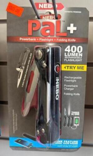 (2) POWERBANK/FLASHLIGHT/FOLDING KNIVES