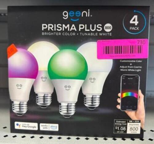 (2) 4CT BOXES OF PRISMA PLUS 800 WIFI ENGABLE LIGHT BULBS