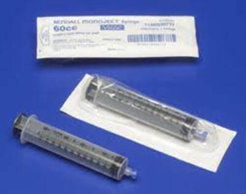 DESCRIPTION: (4) PACKS OF (3) IRRIGATION CATHETER TIP MONOJECT BRAND/MODEL: COVIDIEN #1186000555T RETAIL$: $1.00 EA SIZE: 60 ML QTY: 4