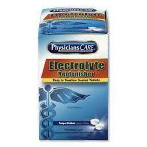 DESCRIPTION: (4) BOXES OF (125) PACKS OF ELECTROLYTE REPLENISHER TABLETS BRAND/MODEL: PHYSICIANS CARE #ACM90032 RETAIL$: $16.48 QTY: 4