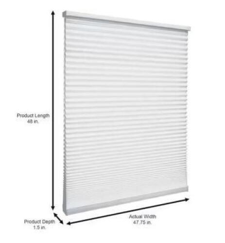 (2)- SNOW DRIFT CORDLESS LIGHT FILTERING CELLULAR SHADES