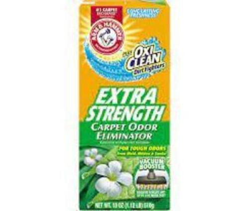 DESCRIPTION: (6) DIRT FIGHTERS CARPET ODOR ELIMINATOR BRAND/MODEL: ARM AND HAMMER PLUS OXICLEAN RETAIL$: $2.19 EA SIZE: 42.6 OZ QTY: 6