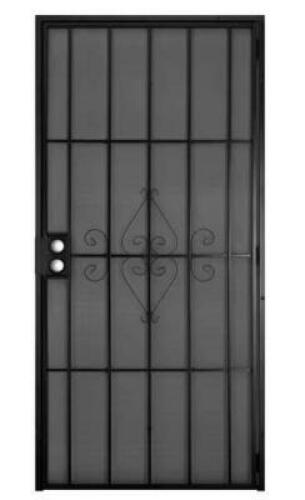 UNIVERSAL/REVERSIBLE BLACK STEEL SECURITY DOOR