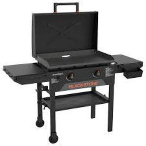 DESCRIPTION: (1) GRIDDLE WITH HOOD AND LEGS BRAND/MODEL: BLACKSTONE SIZE: 28" RETAIL$: $284.00 EA QTY: 1
