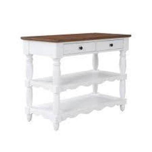 DESCRIPTION: (1) KITCHEN ISLAND BRAND/MODEL: THE PIONEER WOMAN INFORMATION: WHITE SIZE: 47.5" X 23.5" X 36" RETAIL$: $348.00 EA QTY: 1
