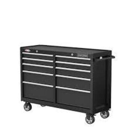 DESCRIPTION: (1) TOOL STORAGE BOXBRAND/MODEL: CRAFTSMANINFORMATION: BLACK, KEYS INCLUDED, NO CASTERSSIZE: 10 DRAWER, APPROX 52" X 18"&nbsp; X 32"RETAIL$: $539.00 EAQTY: 1