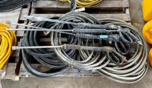 (4) PRESSURE WASHER HOSES WITH GUNS