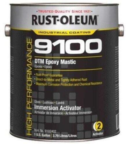 DESCRIPTION: (1) DTM EPOXY MASTIC BRAND/MODEL: RUST-OLEUM 9100 INFORMATION: ACTIVATOR ONLY SIZE: 1 GALLON RETAIL$: $ QTY: 1