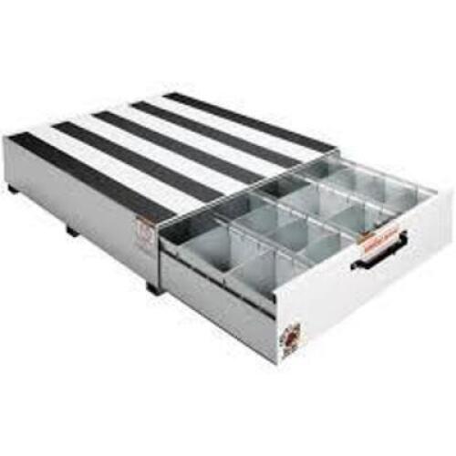DESCRIPTION: (1) PACK RAT DRAWER UNIT, TRUCK DRAWER STORAGE BOX BRAND/MODEL: WEATHERGUARD #338-3 INFORMATION: WHITE, STEEL SIZE: 48" X 40" X 13" RETAI