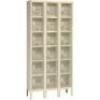 DESCRIPTION: (1) CLEAR LOCKER STORAGEBRAND/MODEL: HALLOWELLINFORMATION: CLEAR DOORS, TAN FRAME, STEEL FRAMESIZE: 18 LOCKERS, 3 WIDE, 6 TIER, APPROX 18" X 36" X 78"RETAIL$: $1237.08 EAQTY: 1