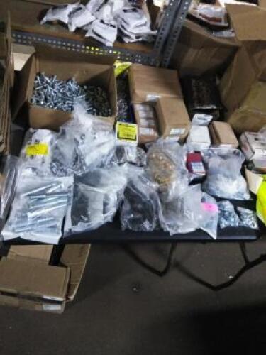DESCRIPTION: (1) TABLE OF MISC NUTS AND BOLTS INFORMATION: SEE INSPECTION QTY: 1