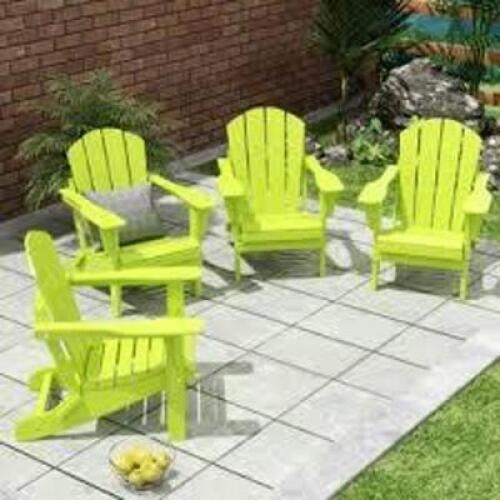 DESCRIPTION: (1) ADIRONDACK CHAIR BRAND/MODEL: JEAREY INFORMATION: LIME GREEN RETAIL$: $295.00 EA QTY: 1