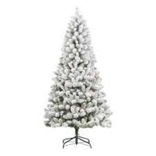 DESCRIPTION: (1) PRE-LIT CHRISTMAS TREE BRAND/MODEL: HOLIDAY TIME INFORMATION: FLOCKED FRISCO PINE SIZE: 6.5' RETAIL$: $98.88 EA QTY: 1