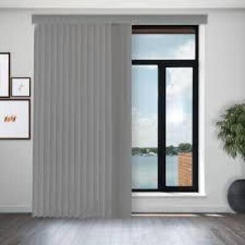 DESCRIPTION: (1) CORDLESS VERTICAL BLINDS BRAND/MODEL: OXFORD #8004 INFORMATION: GRAY SIZE: 78" X 84" RETAIL$: $79.99 EA QTY: 1