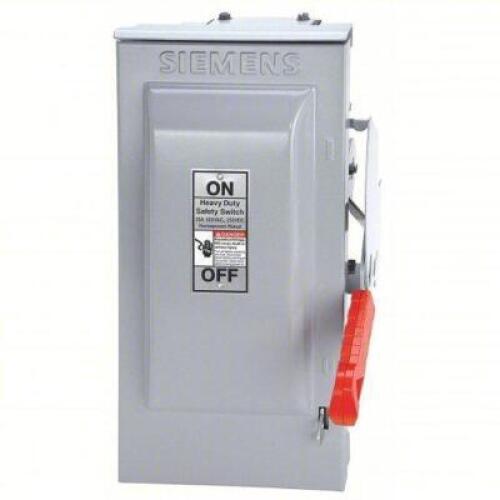 DESCRIPTION: (1) SAFETY SWITCH BRAND/MODEL: SIEMENS #6GND7 INFORMATION: GALVANIZED STEEL, THREE PHASE, 600 V AC, FUSIBLE RETAIL$: $560.04 EA QTY: 1