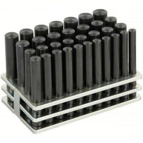 DESCRIPTION: (1) TRANSFER PUNCH SET BRAND/MODEL: WESTWARD #22N850 INFORMATION: PLAIN GRIP, BOX, METAL STAND SIZE: 33 PIECES, 1-1/2" RETAIL$: $128.27 E