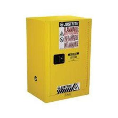 DESCRIPTION: (1) FLAMMABLES STORAGE CASEBRAND/MODEL: JUSTRITE #RM09198SIZE: 12 GALLON,&nbsp;APPROX 8" X 17" X 22"RETAIL$: $803.00 EAQTY: 1