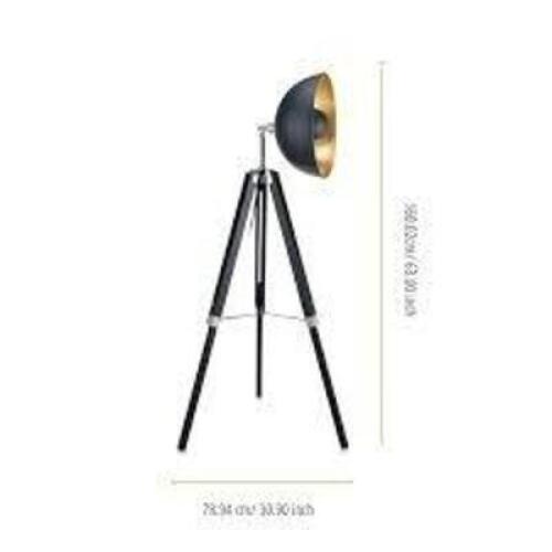 DESCRIPTION: (1) FLOOR LAMP BRAND/MODEL: VERSANORA #VN-L00019-P1 INFORMATION: BLACK AND GOLD RETAIL$: $129.99 EA QTY: 1