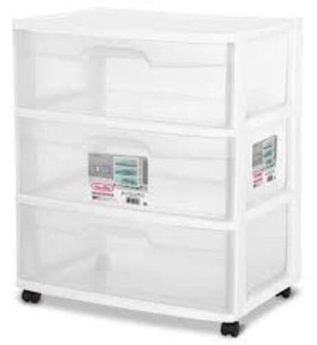 DESCRIPTION: (1) 3 DRAWER CARTBRAND/MODEL: STERILITEINFORMATION: WHITESIZE: 15 1/4" X 21 7/8" X 25 5/8"RETAIL$: $21.98 EAQTY: 1