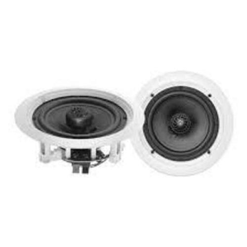 DESCRIPTION: (2) 2 WAY COAXIAL SPEAKER PAIR BRAND/MODEL: MCM CUSTOM AUDIO #50-16615 INFORMATION: WHITE SIZE: 6" RETAIL$: $69.99 PER PAIR QTY: 2