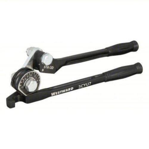 DESCRIPTION: (3) TUBE BENDERBRAND/MODEL: WESTWARD #3CYU7INFORMATION: ALUMINUM / COPPER, 5/16" DIAMETER MAX CAPACITYSIZE: 0-180 DEGREES, 11/16"RETAIL$: $16.01 EAQTY: 3