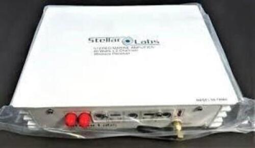 DESCRIPTION: (1) WIRELESS MARINE AMPLIFIER BRAND/MODEL: STELLAR LABS #60-10060 INFORMATION: 40 WATTS SIZE: 2 CHANNELS RETAIL$: $175.00 EA QTY: 1