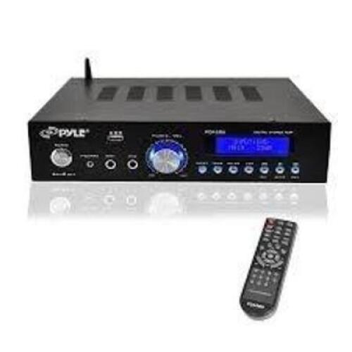 DESCRIPTION: (1) STEREO AMPLIFIER RECEIVER WITH REMOTE BRAND/MODEL: PYLE #PDA5BU RETAIL$: $84.98 EA QTY: 1