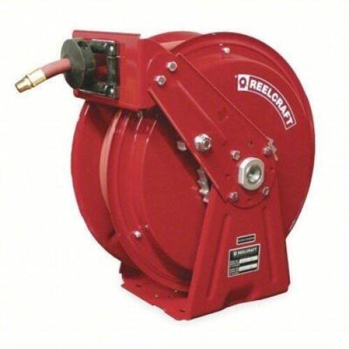 DESCRIPTION: (1) SPRING RETURN HOSE REEL BRAND/MODEL: REELCRAFT #2cag8 INFORMATION: RED SIZE: 50 ft (3/8 in I.D.), 1/4 in MNPT, 4,800 psi Max Op Press