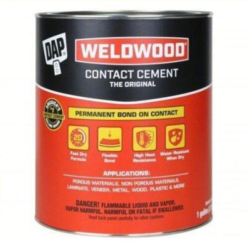 DESCRIPTION: (1) CONTACT CEMENT BRAND/MODEL: WELDWOOD #5E095 INFORMATION: TAN SIZE: 1 GALLON RETAIL$: $51.24 EA QTY: 1