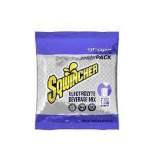 DESCRIPTION: (2) SPORTS DRINK CONCENTRATE POWDER BRAND/MODEL: SQWINCHER POWDER PACK INFORMATION: GRAPE SIZE: MAKES 5 GALLON RETAIL$: $10.00 EA QTY: 2