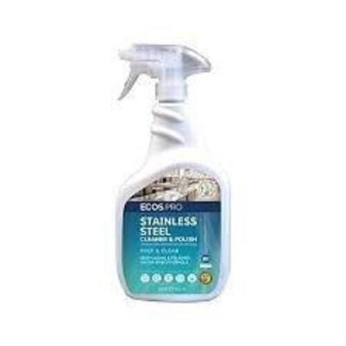 DESCRIPTION: (2) STAINLESS STEEL CLEANER AND POLISH BRAND/MODEL: ECOS PRO SIZE: 32 OZ RETAIL$: $15.19 EA QTY: 2