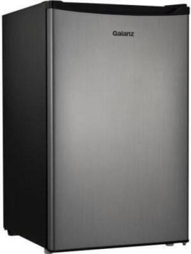 DESCRIPTION: (1) COMPACT SINGLE DOOR REFRIGERATOR BRAND/MODEL: GALANZ/GL43BK RETAIL$: $167.28 SIZE: 4.3 CUFT, 19.9"D x 22"W x 32.91"H QTY: 1