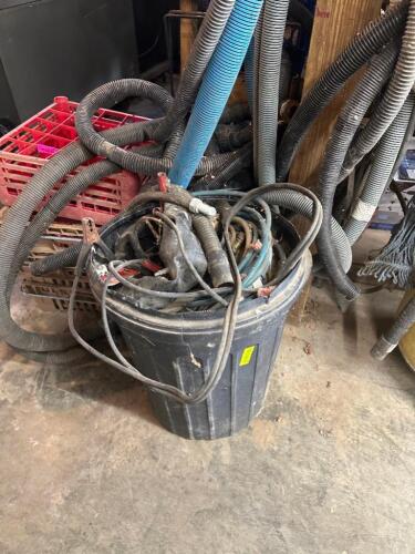 LARGE GROUP OF ASSORTED VAC HOSES AND CORDS