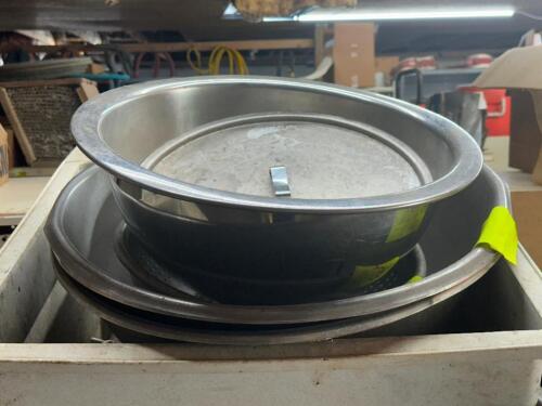 (4) - ASSORTED LARGE STAINLESS STEEL BOWLS