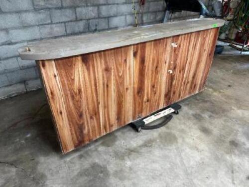 DESCRIPTION 8' WOODEN SALES COUNTER / BAR RAIL SIZE 8' QTY 1