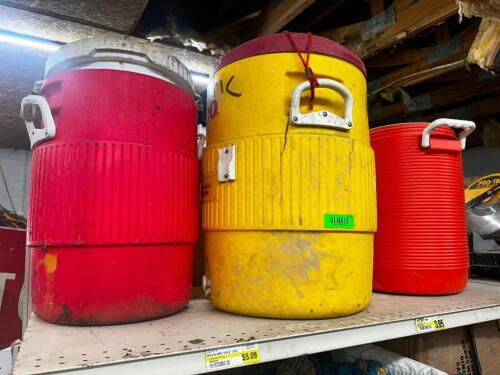 DESCRIPTION (3) ASSORTED WATER COOLERS THIS LOT IS: ONE MONEY QTY 1