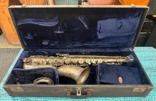 SILVER TENOR SAXOPHONE WITH CASE