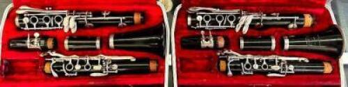 (2) PLASTIC CLARINETS WITH CASE