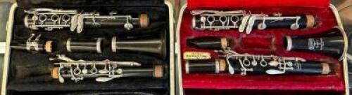(2) PLASTIC CLARINETS WITH CASE