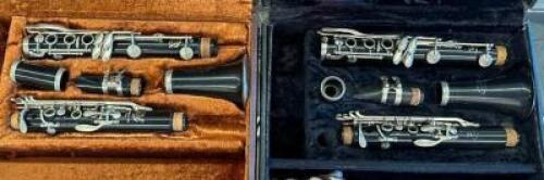 (2) PLASTIC CLARINETS WITH CASE