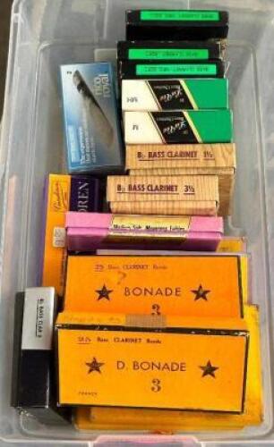 BIN OF BASS CLARINET REEDS
