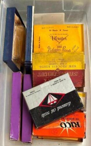 BIN OF BASS CLARINET REEDS
