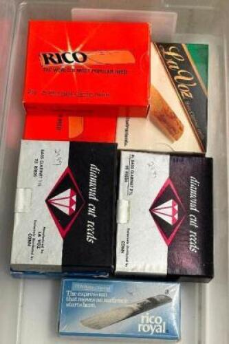BIN OF BASS CLARINET REEDS