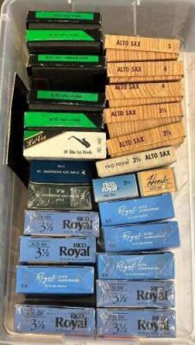 BIN OF ALTO SAXOPHONE REEDS