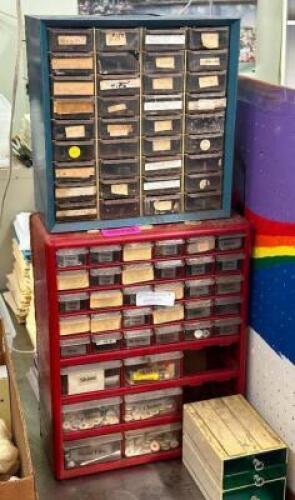 (3) HARDWARE BINS WITH CONTENTS OF REPAIR PARTS