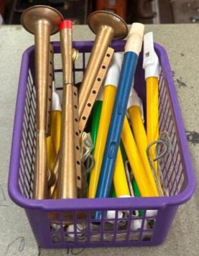 BIN OF ASSORTED RECORDERS