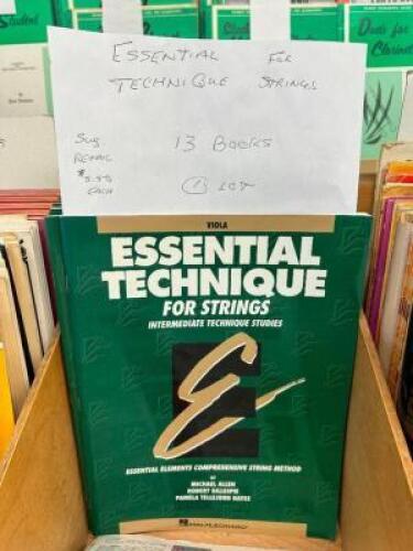APPROX. (13) BOOKS OF ESSENTIAL TECHNIQUE FOR STRINGS SHEET MUSIC